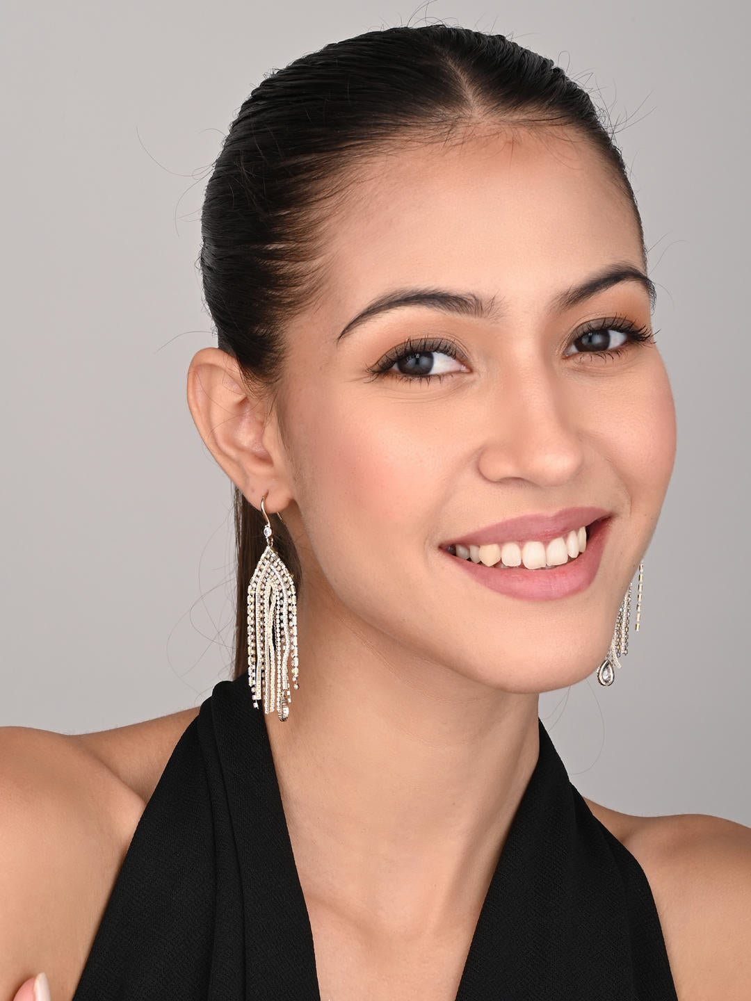 Radiant Cascade Crystal Drop Earrings