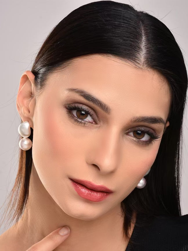 White Pearl Drop Earring