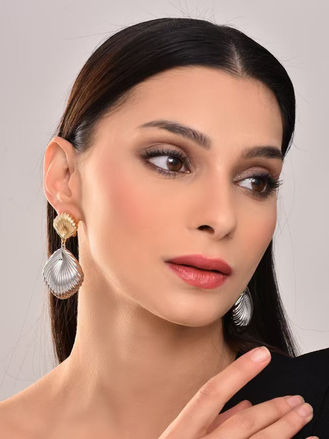 Two Tone Shell Drop Earring