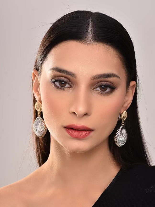Two Tone Shell Drop Earring
