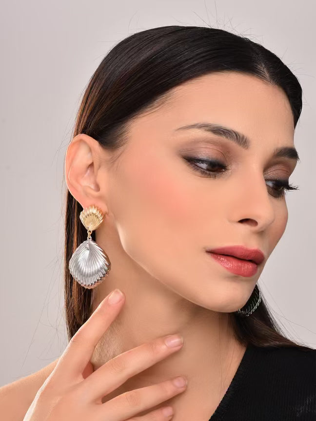 Two Tone Shell Drop Earring