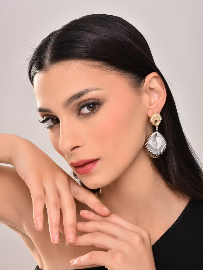 Two Tone Shell Drop Earring