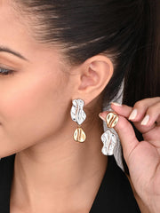Molten Dual-Tone Sculptural Drop Earrings