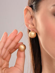 Minimalist Ball Design Stud Golden Earring