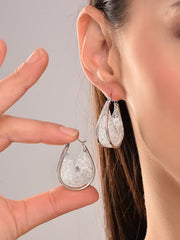 Mesh Crystal Net Hoop Earring