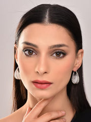 Mesh Crystal Net Hoop Earring