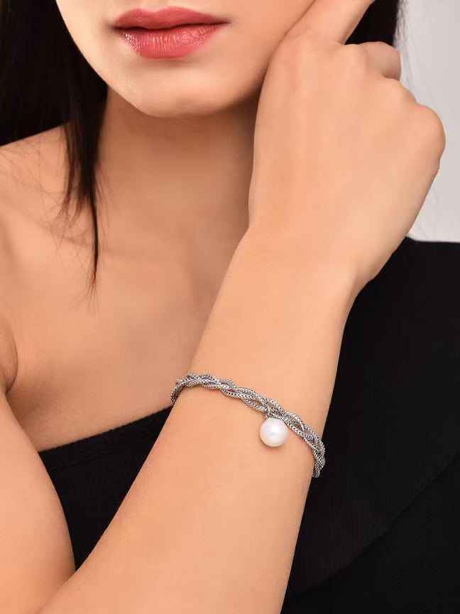 Classic Silver Pearl Bracelet