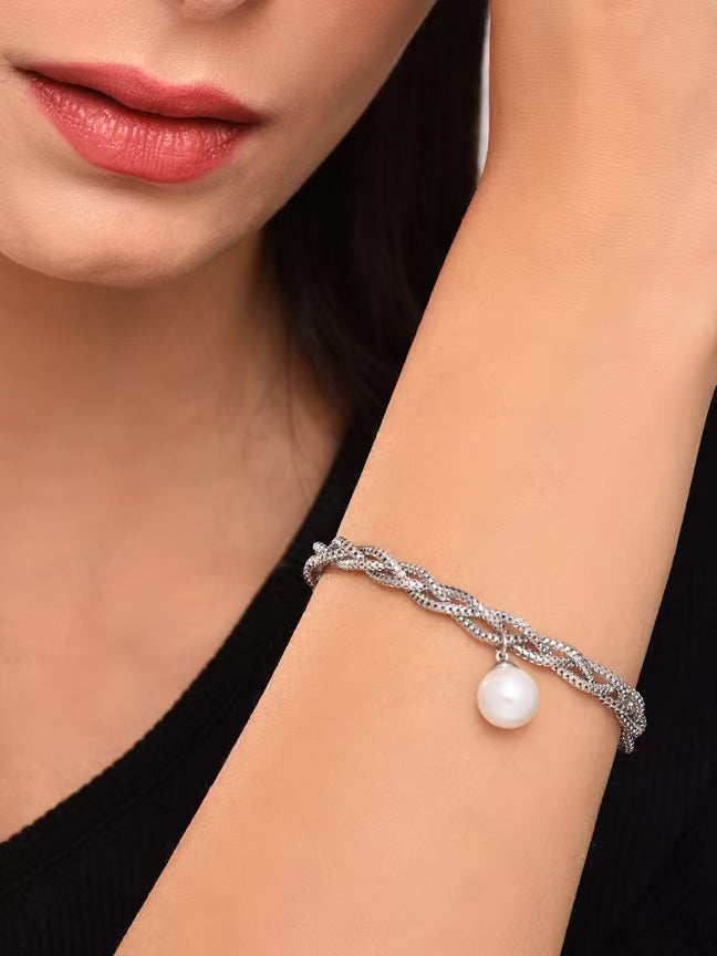 Classic Silver Pearl Bracelet
