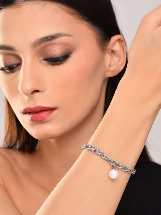 Classic Silver Pearl Bracelet
