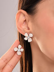 Pink Crystal Flower Earring