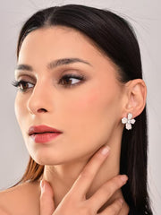 Pink Crystal Flower Earring
