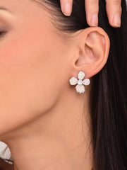Pink Crystal Flower Earring