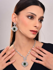 Emerald Green Charm Necklace Set
