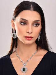 Emerald Green Charm Necklace Set