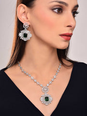 Emerald Green Charm Necklace Set