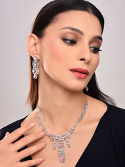 Rose Petal Diamond Necklace Set