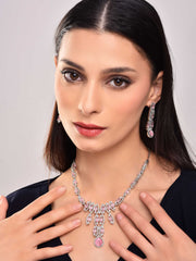 Rose Petal Diamond Necklace Set