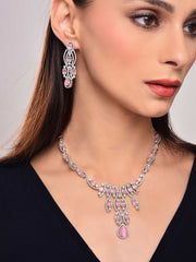 Rose Petal Diamond Necklace Set