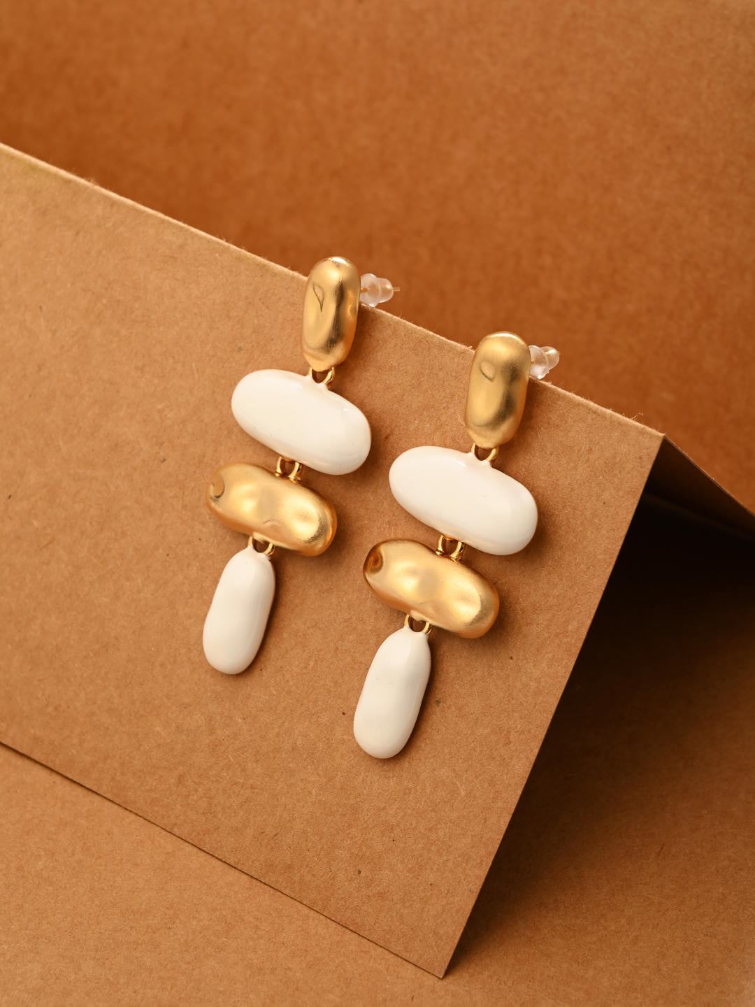 Modern Muse Dual-Tone Drops - White & Gold