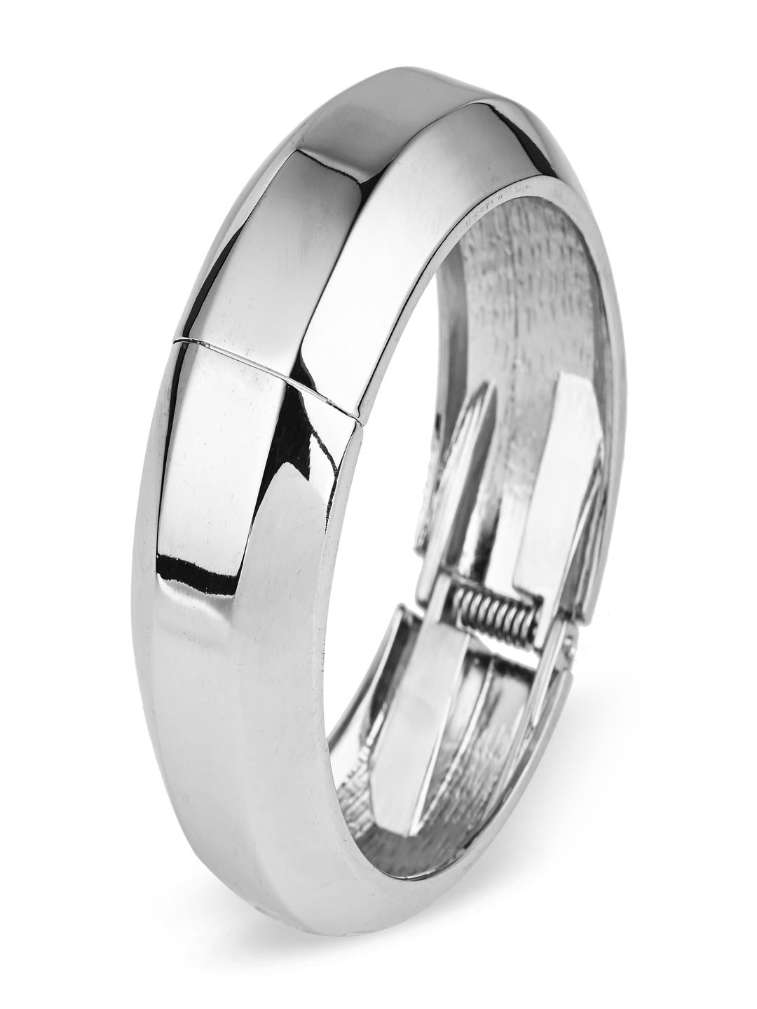 Bold Silver-Tone Chunky Bangle