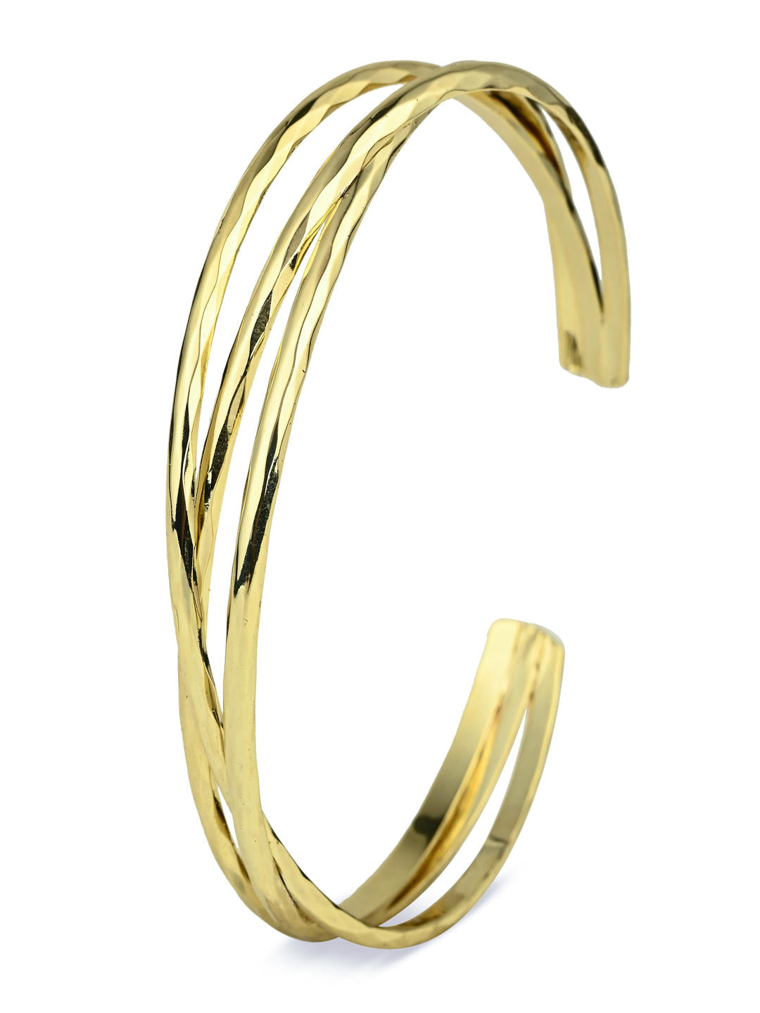 Aurielle Dual Curve Gold Cuff Bracelet