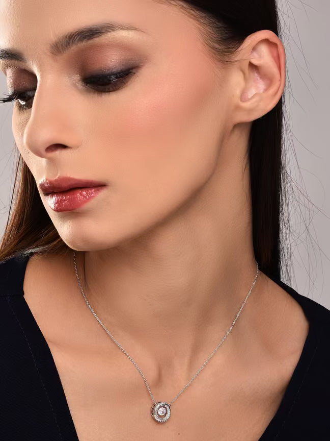 Rotating Stone Pendant Necklace