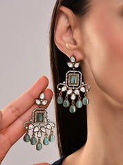 Sage Green Kundan Drop Earring