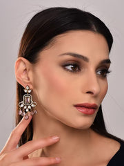 Pink Kundan Drop  Earring