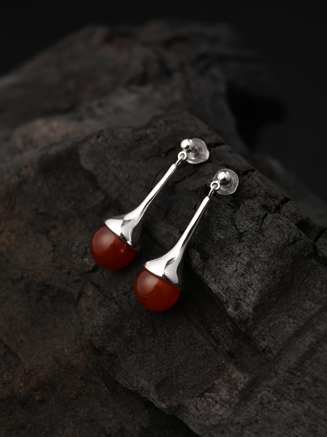 Scarlet Drop Chrome Earrings