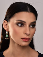 Pastel Green Kundan Drops