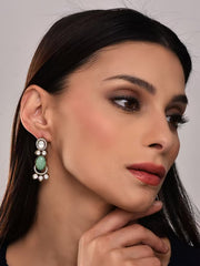 Pastel Green Kundan Drops