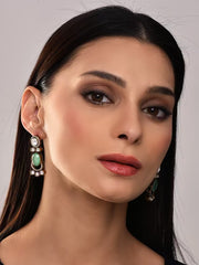 Pastel Green Kundan Drops
