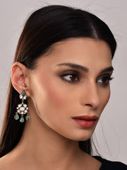 Sage Green Kndan Drop Earring
