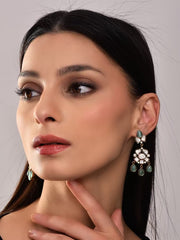 Sage Green Kndan Drop Earring