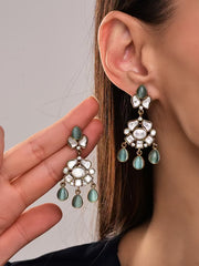 Sage Green Kndan Drop Earring