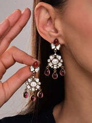 Ruby Kundan Drop Earring