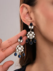 Blue Kundan Drop Earring