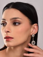 Kundan Emerald Blossom Drops