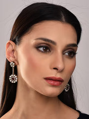 Kundan Red Blossom Drops