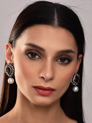 Radiant Red Pearl Drop Earrings