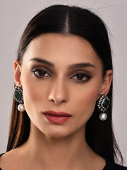 Emerald Pearl Drop Earrings