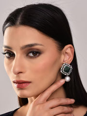 Emerald Pearl Drop Earrings