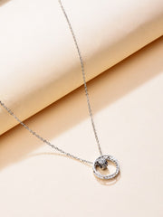 Circle Shaped Ad Stone Pendant Necklace