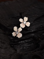 Pink Crystal Flower Earring