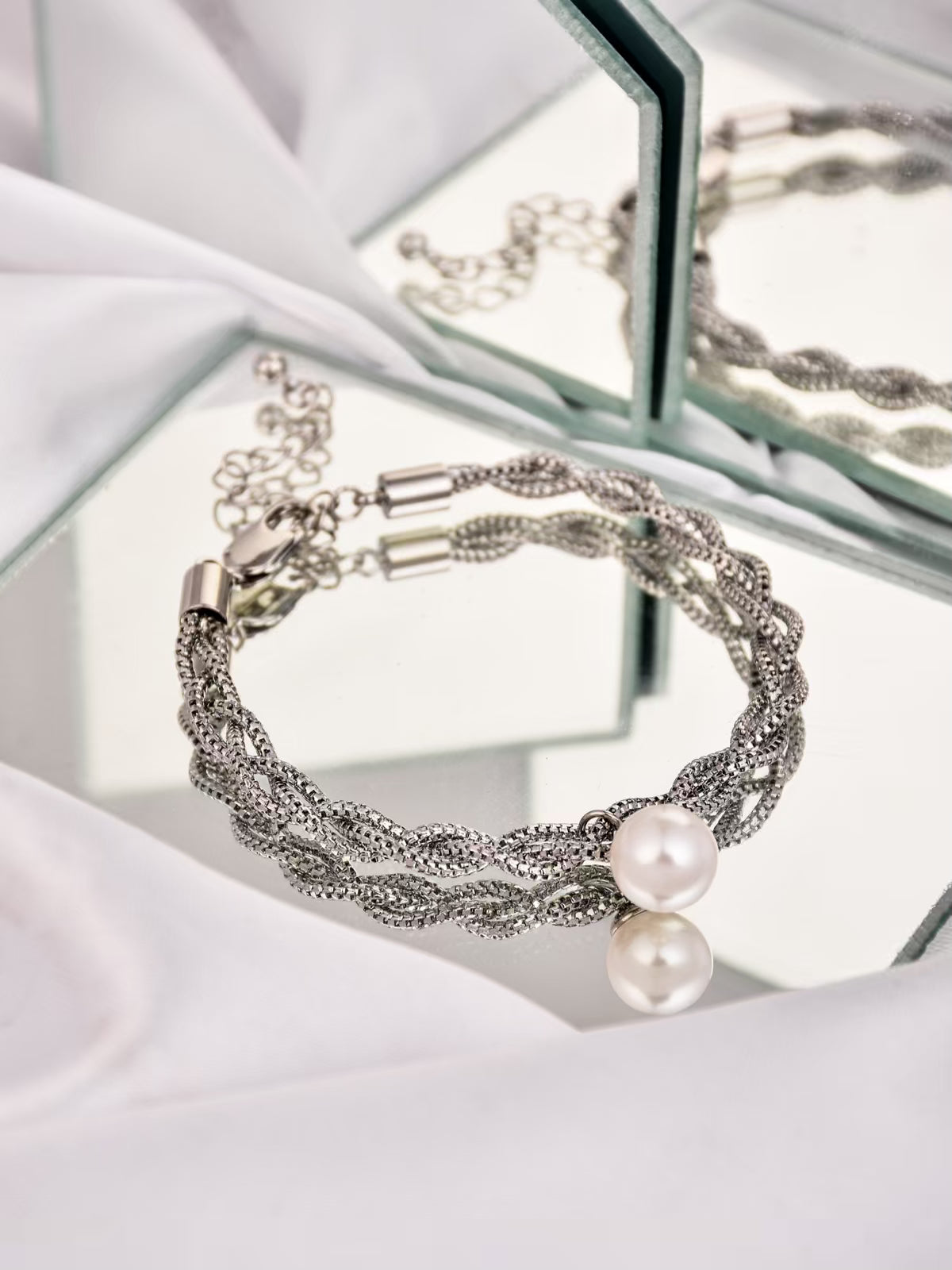 Classic Silver Pearl Bracelet