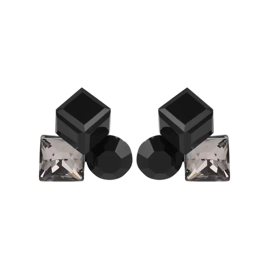 Black Crystal Stud Earring