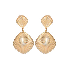 14k Gold Plated Shell Drop Earring