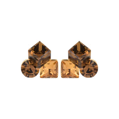 Amber Crystal Stud Earring