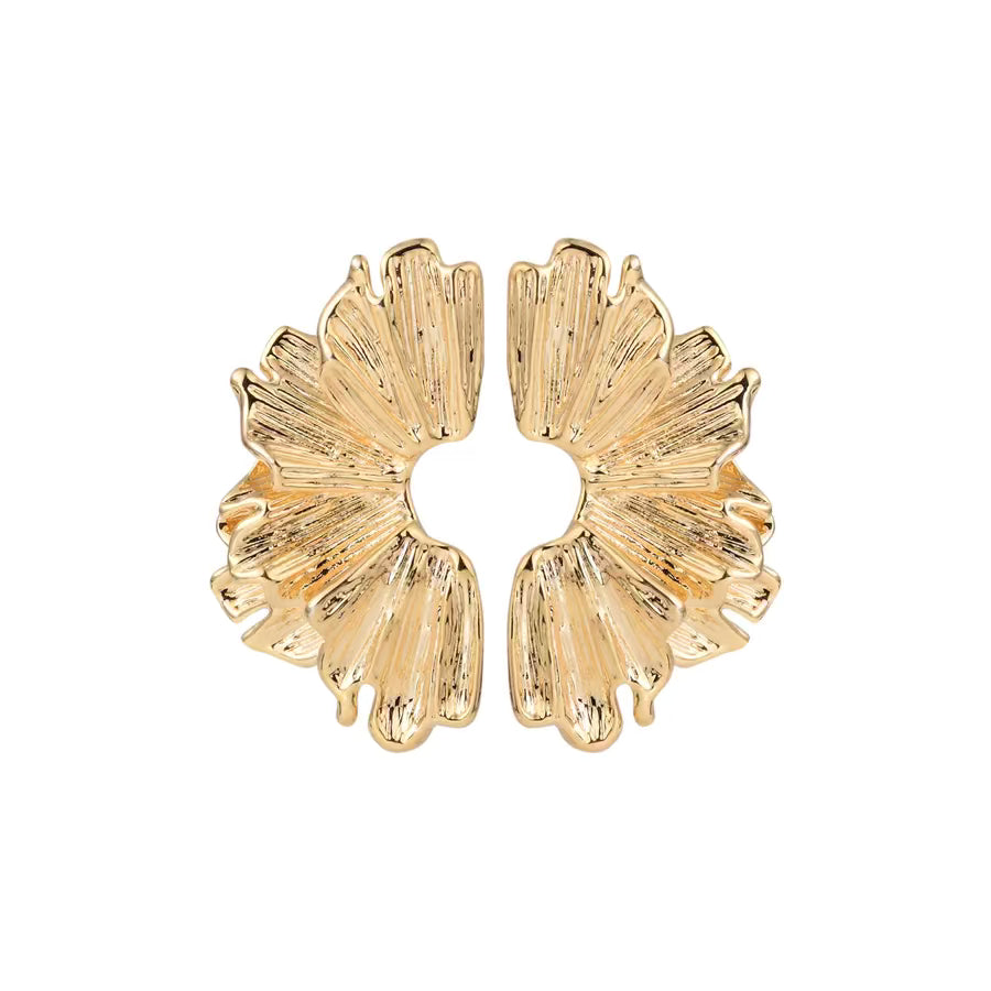 Chunky Crinkled Fan Statement Earrings