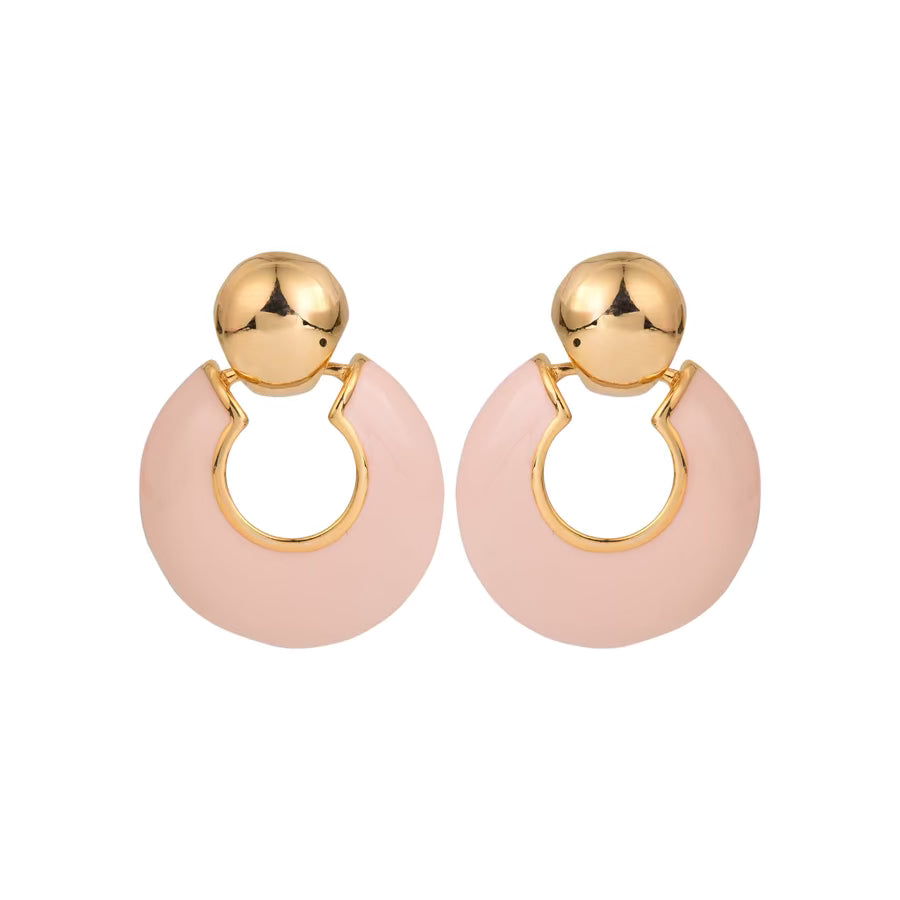 Pink Round Earring